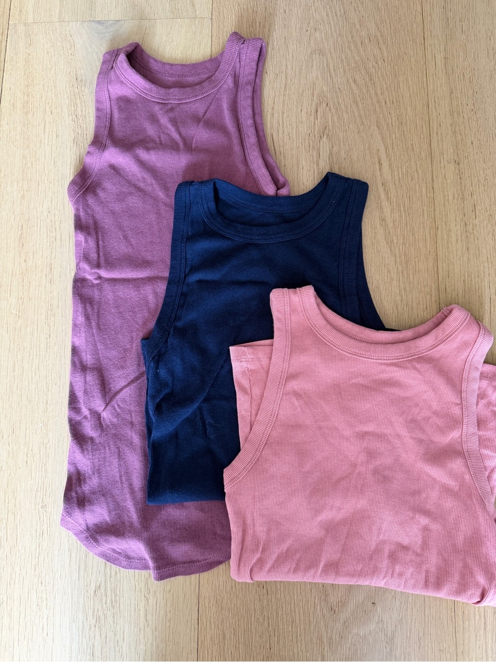 a new day Ribbed Tank Top Set - Plum, Navy, Dusty Pink